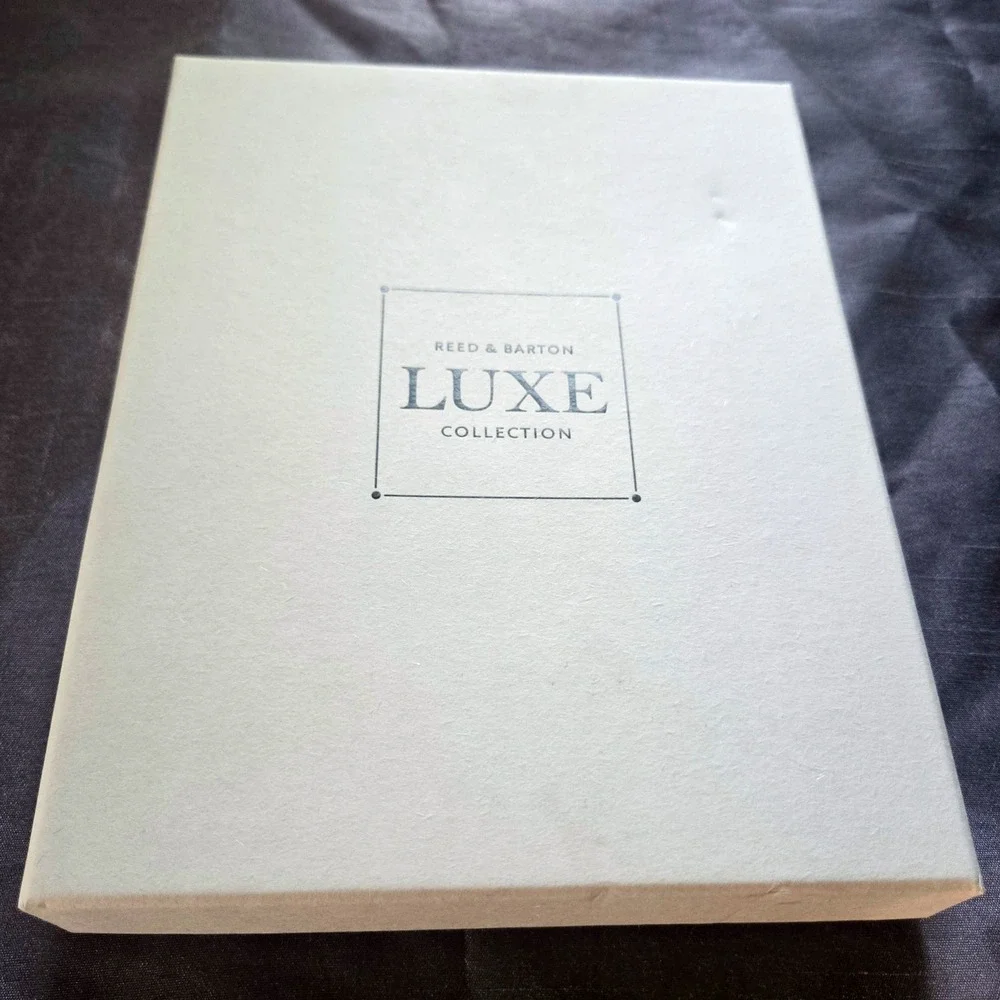 Reed & Barton Luxe Collection Silver Plate Enamel 5x7 Picture Frame with Box